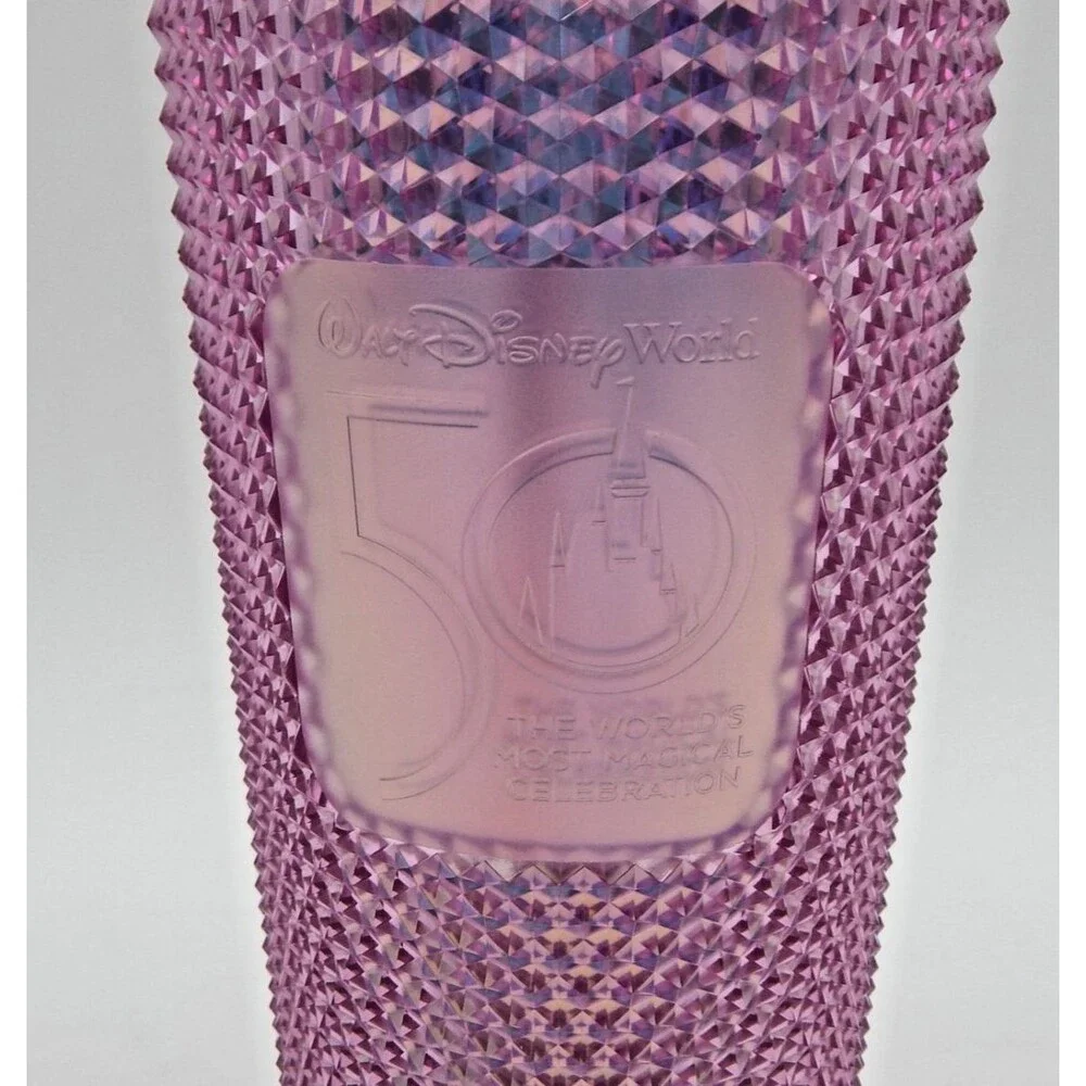 Starbucks 2021 Walt Disney World 50th Anniversary Studded Pink 24oz Tumbler Cup